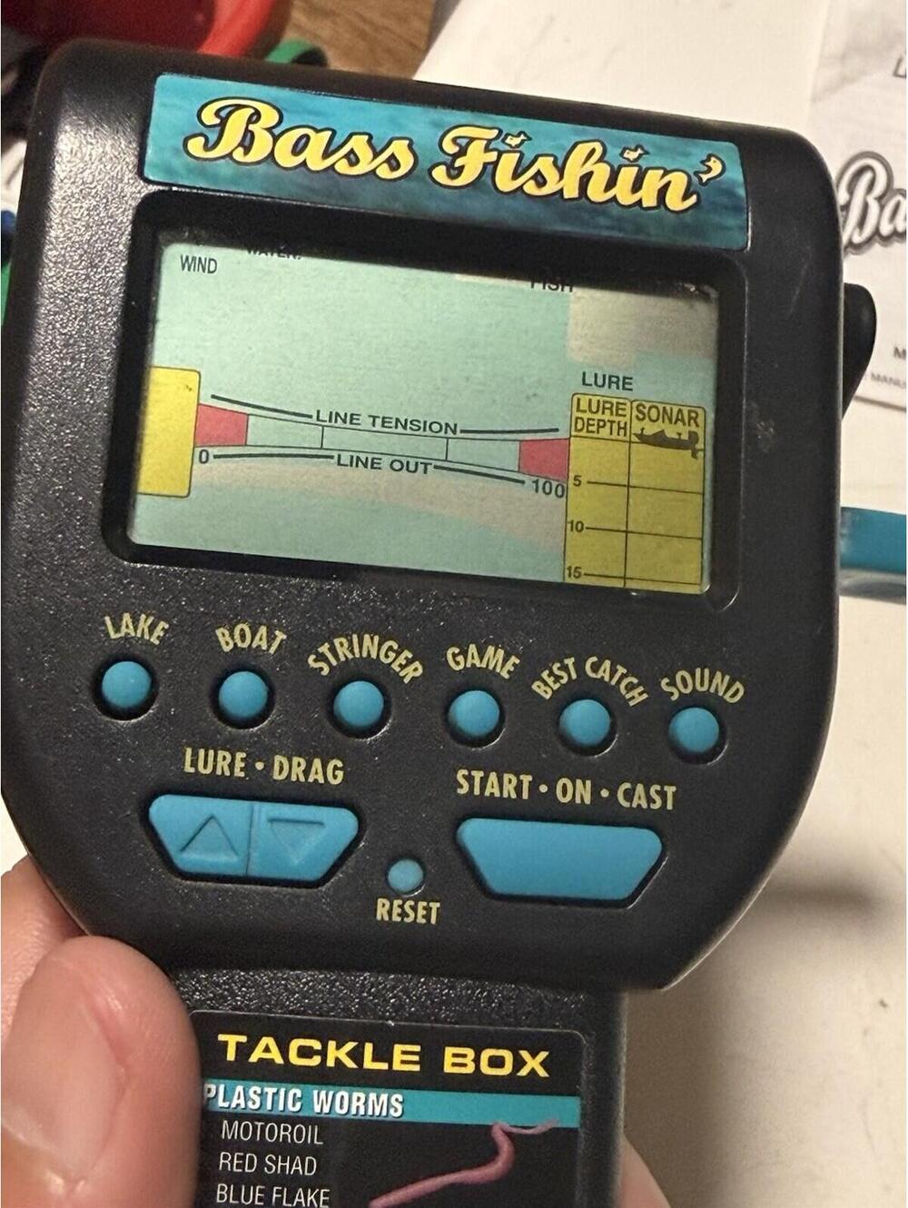 Vintage 1996 Radica Bass Fishin' 3732 Handheld Electronic Fishing Game W/manual - Picture 2 of 5